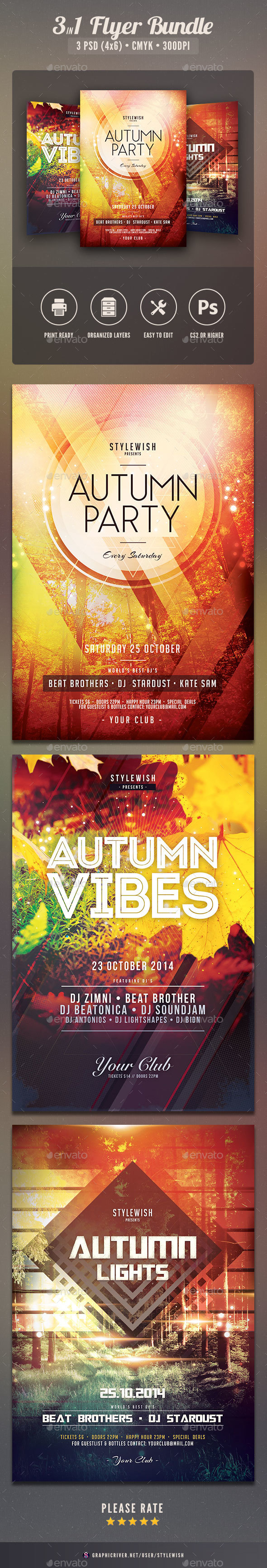 Autumn Flyer Bundle - Clubs & Parties Events