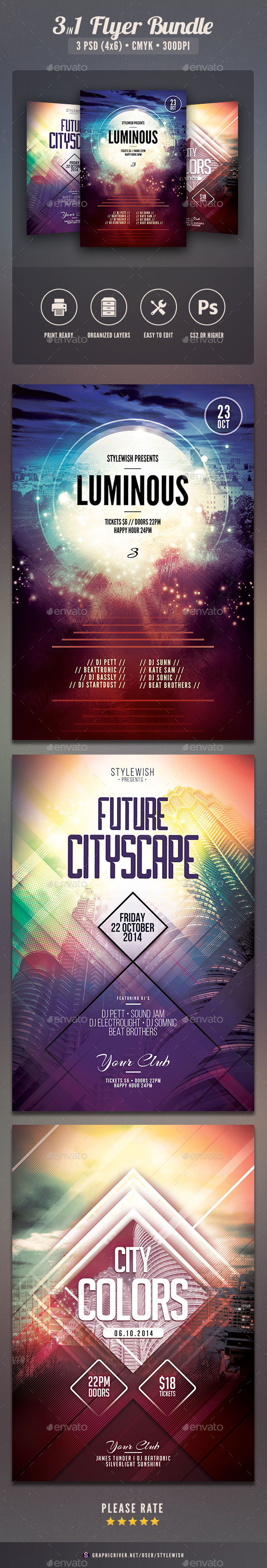City Flyer Bundle Vol.10 - Clubs & Parties Events