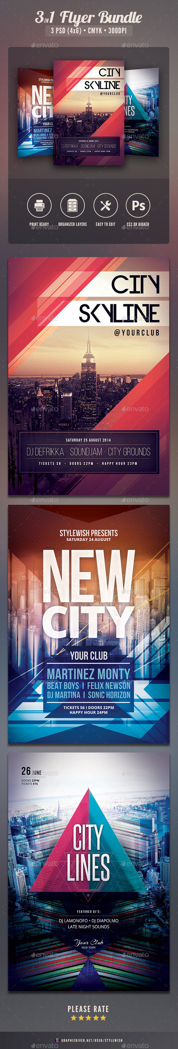 City Party Flyer Bundle Vol.5 - Clubs & Parties Events