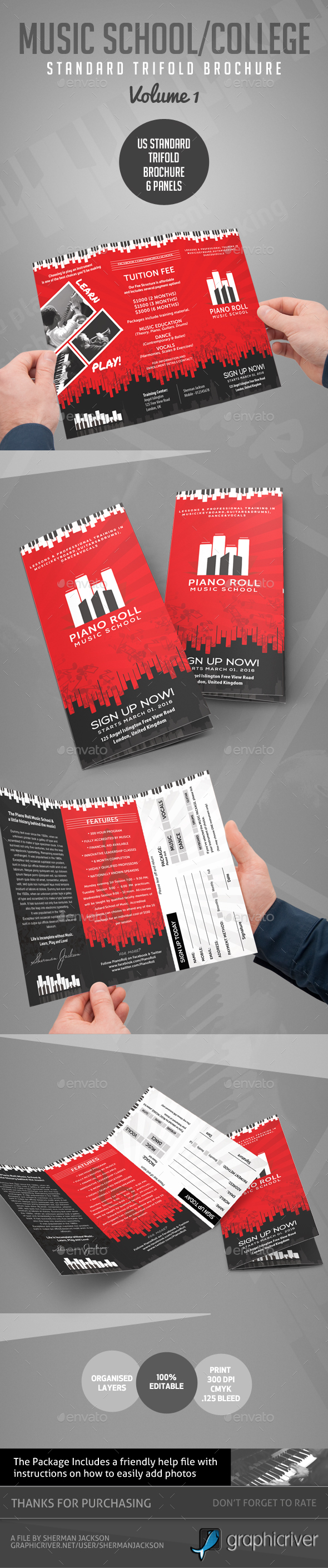 Music College & School Creative Art Brochure - Brochures Print Templates