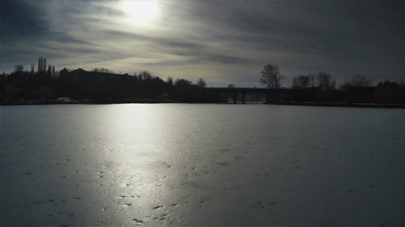 Frozen Lake in the Park