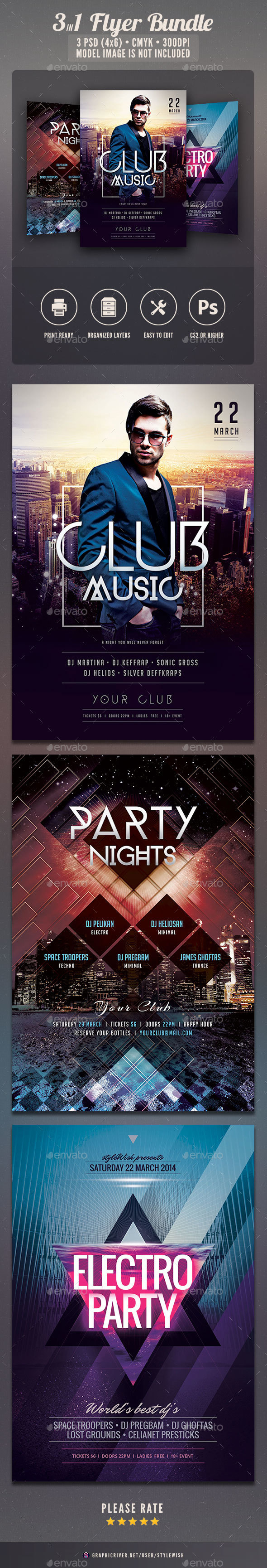 Club Flyer Bundle - Clubs & Parties Events