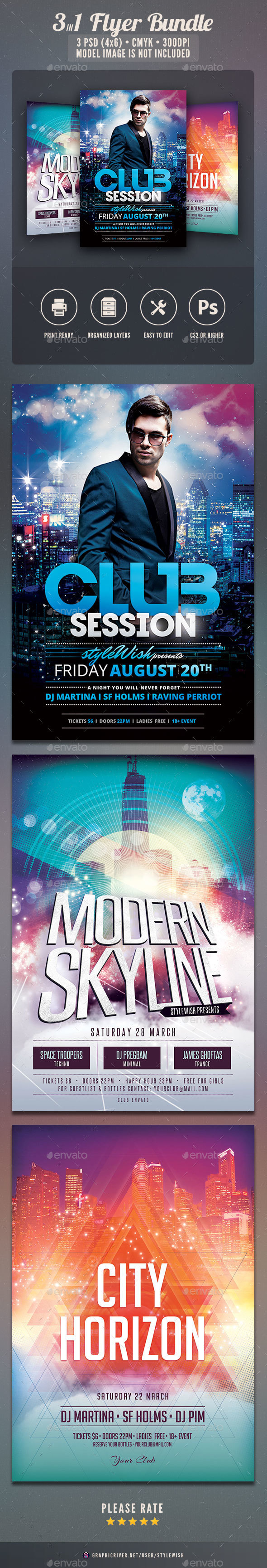 Modern Flyer Bundle - Clubs & Parties Events