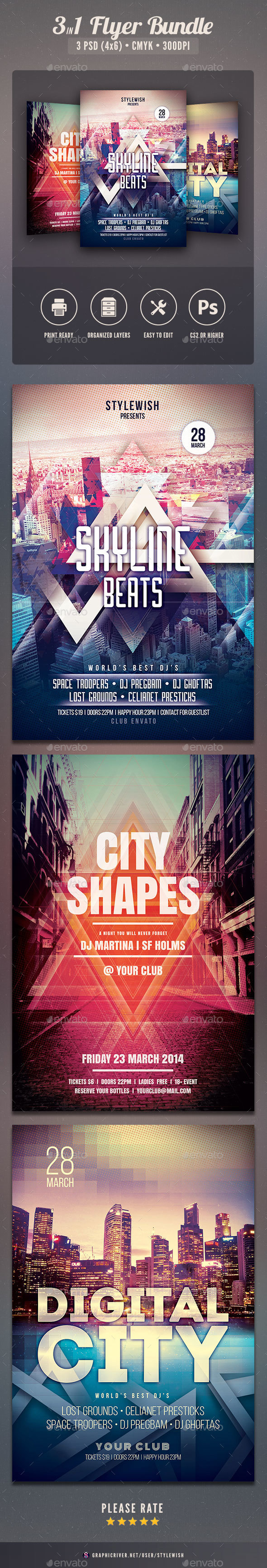 City Party Flyer Bundle Vol.04 - Clubs & Parties Events