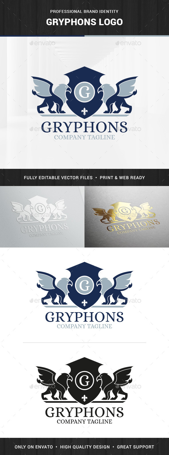 Gryphons Logo Template - Crests Logo Templates