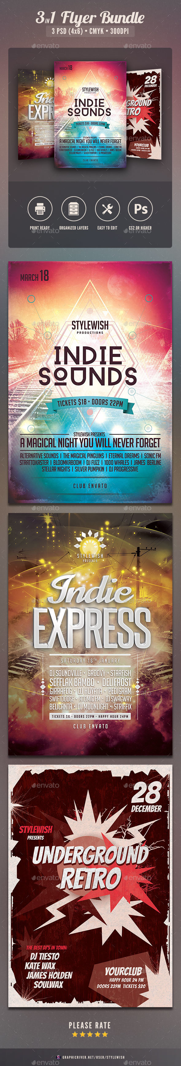 Alternative Flyer Bundle Vol.03 - Concerts Events
