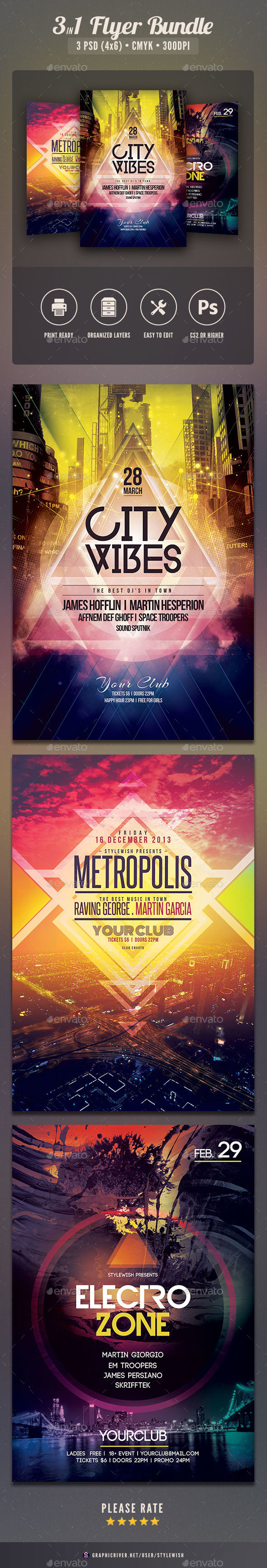 City Party Flyer Bundle Vol.02 - Clubs & Parties Events