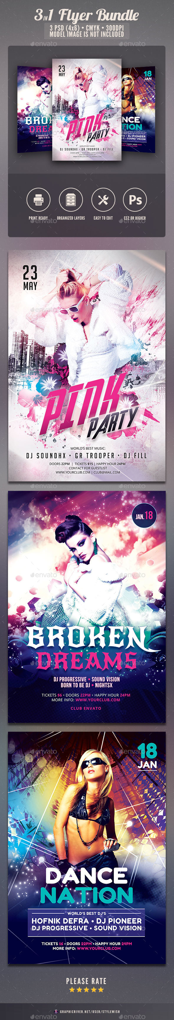Party Flyer Bundle Vol.18 - Clubs & Parties Events