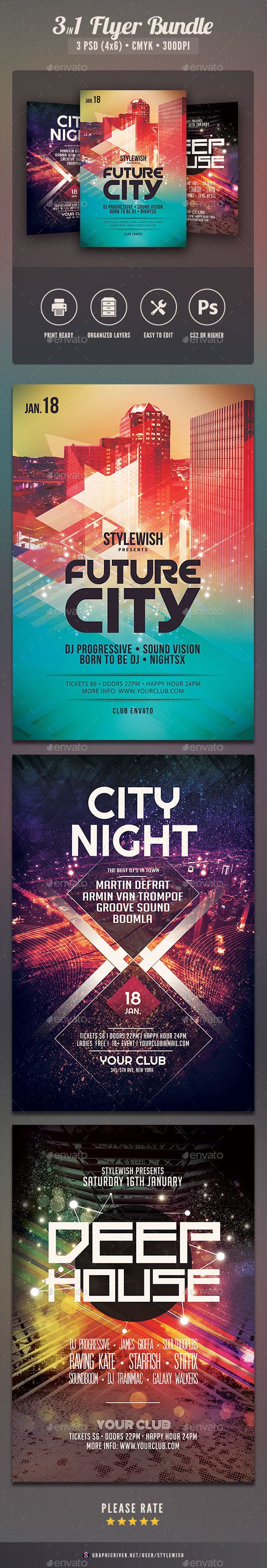 Party Flyer Bundle Vol12 - Clubs & Parties Events