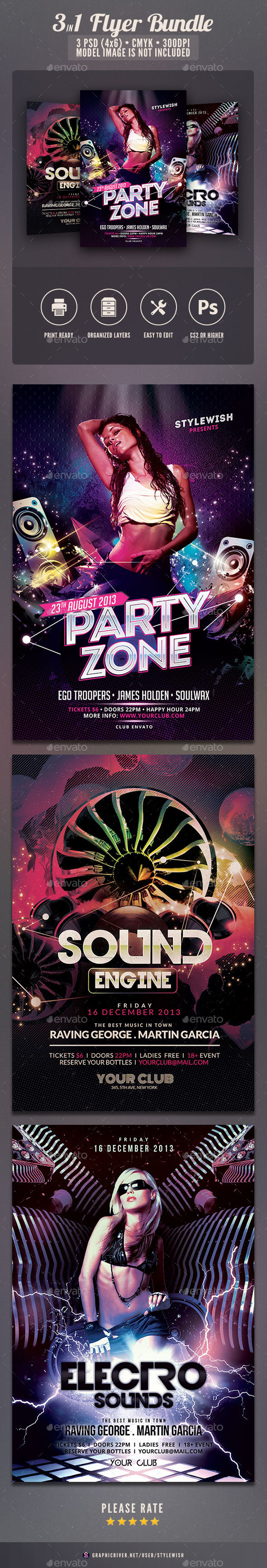 Party Flyer Bundle Vol.8 - Clubs & Parties Events