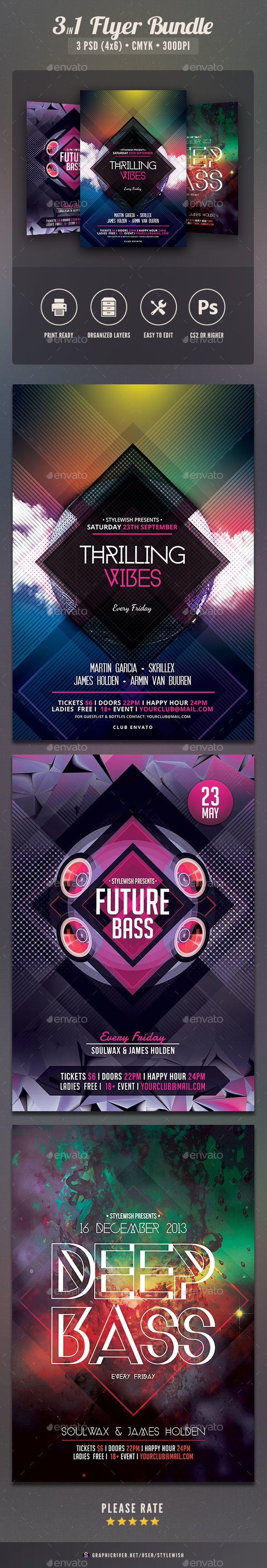 Future Party Flyer Bundle Vol2 - Clubs & Parties Events