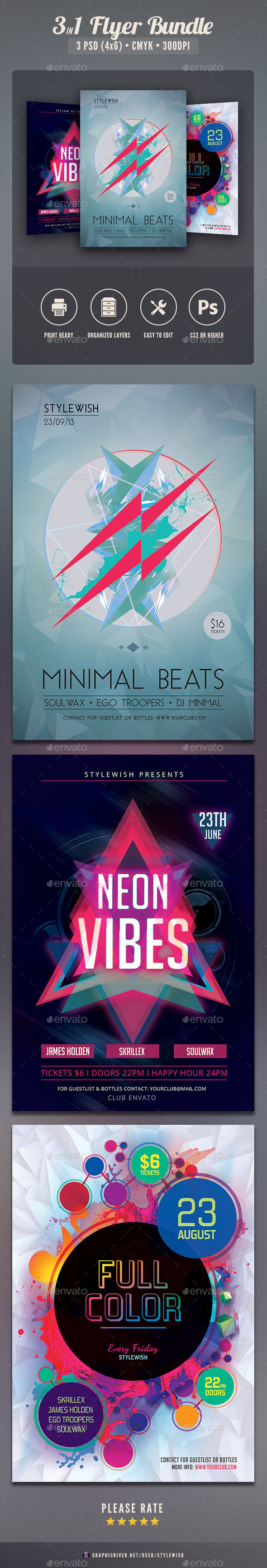 Party Flyer Bundle - Clubs & Parties Events