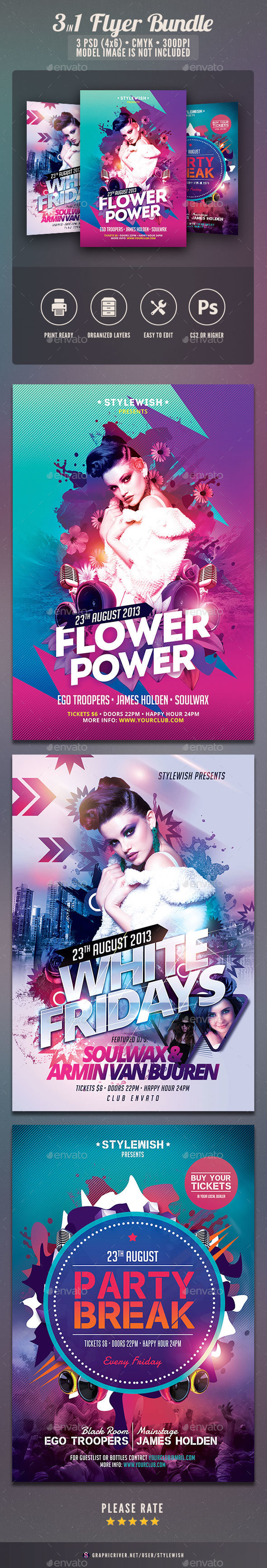 Top Party Flyer Bundle - Clubs & Parties Events