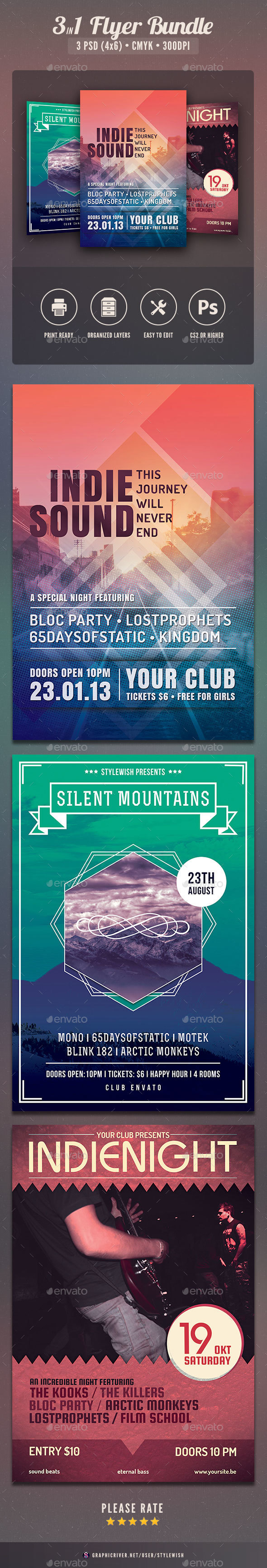 Indie Flyer Bundle - Concerts Events