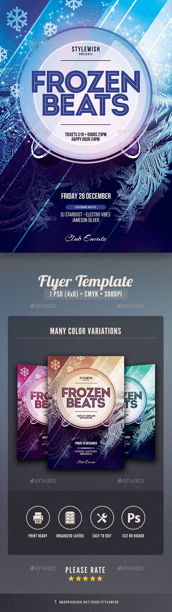 Frozen Beats Flyer - Clubs & Parties Events