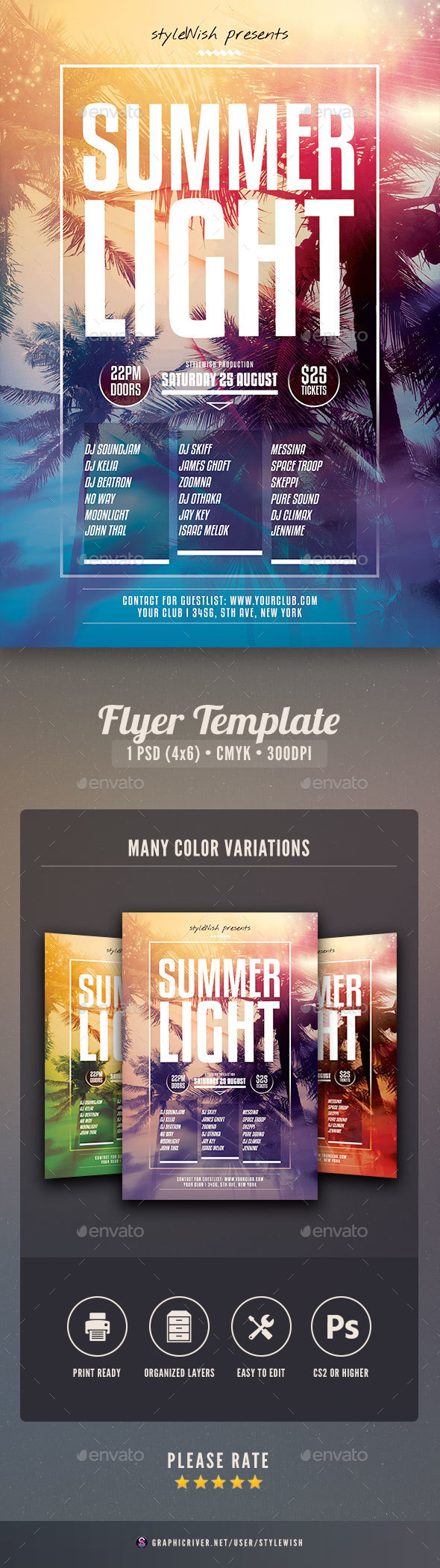 Summer Light Flyer - Concerts Events
