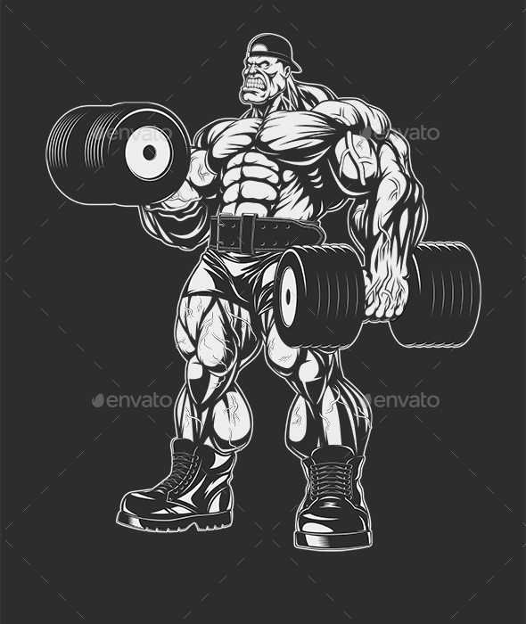 Bodybuilder with Dumbbell - Sports/Activity Conceptual