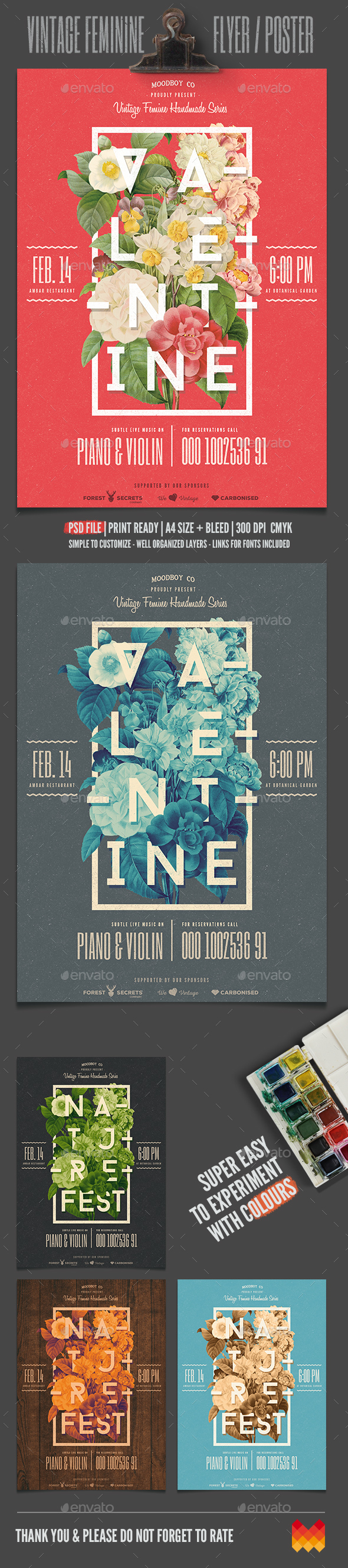 Vintage Feminine Flyer/Poster - Events Flyers