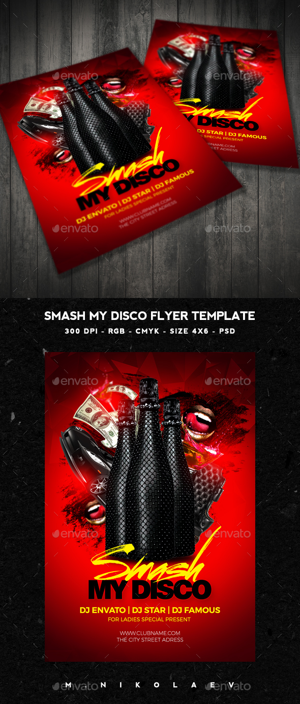 Smash My Disco Flyer V2 - Clubs & Parties Events