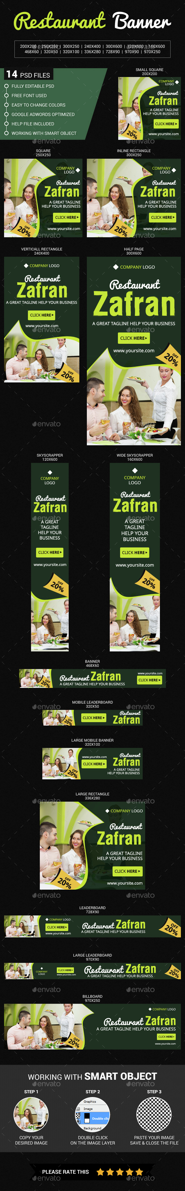 Food & Restaurant - Banners & Ads Web Elements