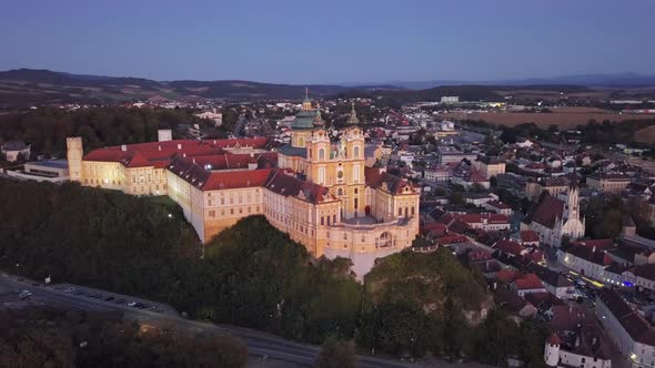 Aerial View of Melk Abbey, Austria alt