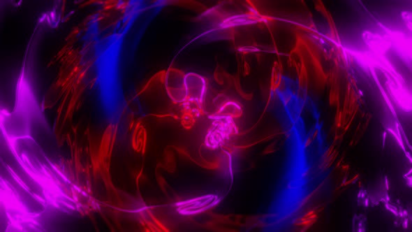 Liquid red and blue glass. Abstract moving fluid. Visual illusions, moving waves. Psychedelic