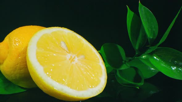 Yellow Citrus Fruit With Twig alt