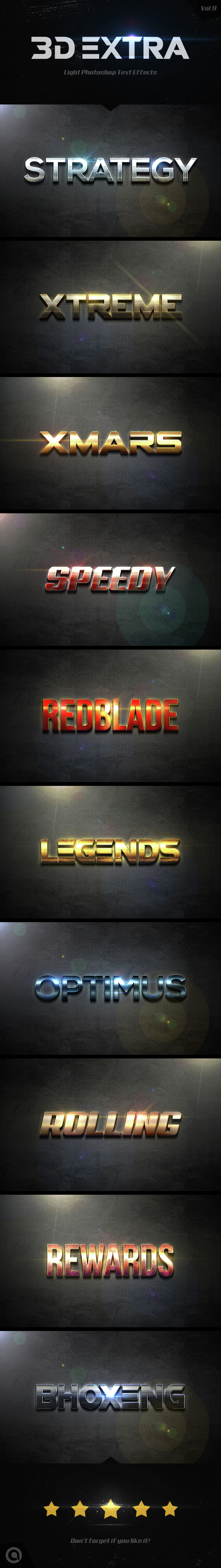 3D Extra Light Text Effects Vol.9 - Styles Photoshop