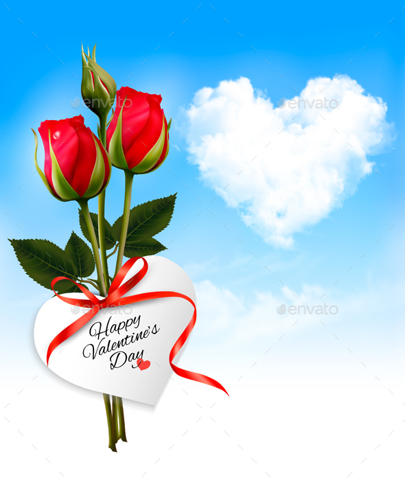 Valentines Day Background With A Bouquet Vector - Valentines Seasons/Holidays