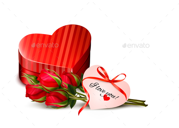 Holiday Valentines Day Background Red Roses Vector - Valentines Seasons/Holidays