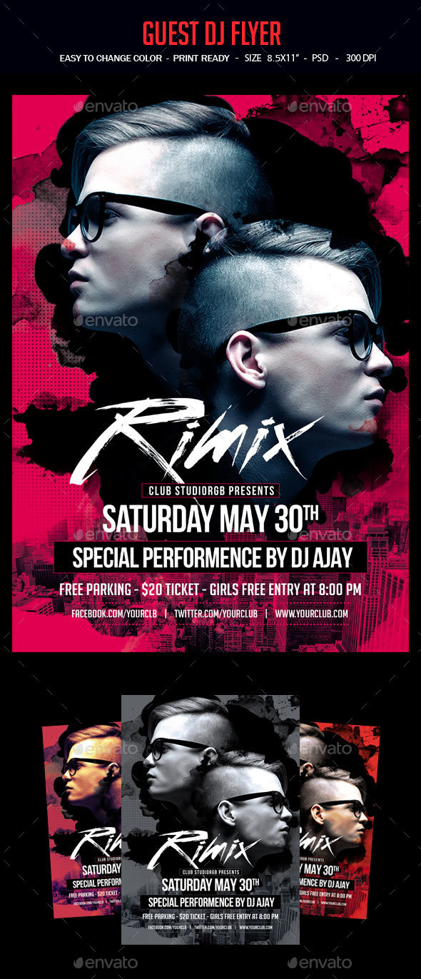 Guest Dj Flyer - Clubs & Parties Events