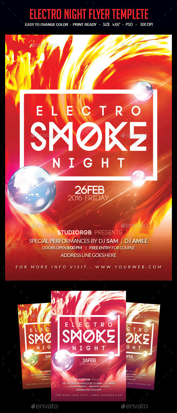 Electro Night Flyer Template - Clubs & Parties Events