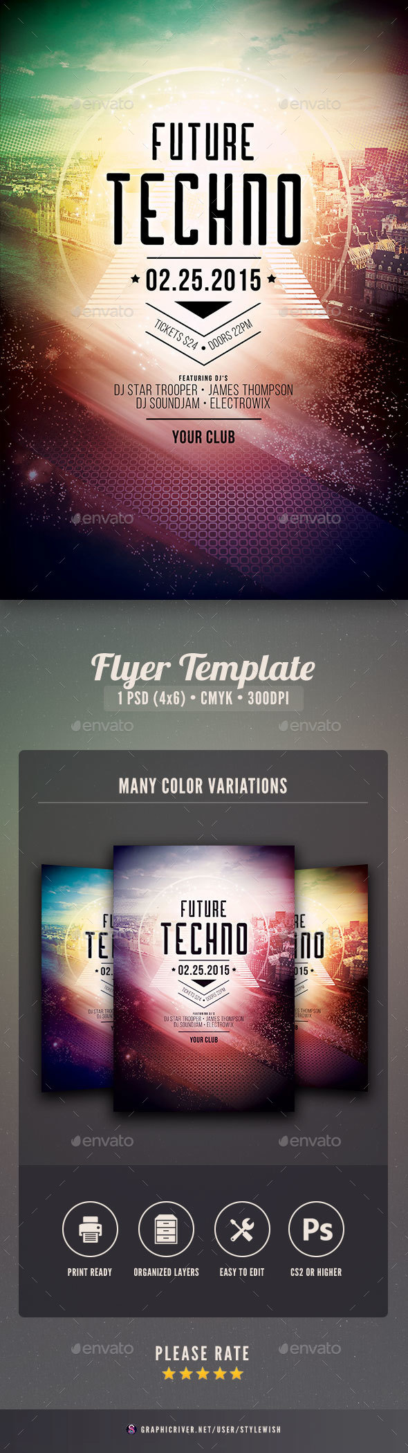 Future Techno Flyer - Clubs & Parties Events