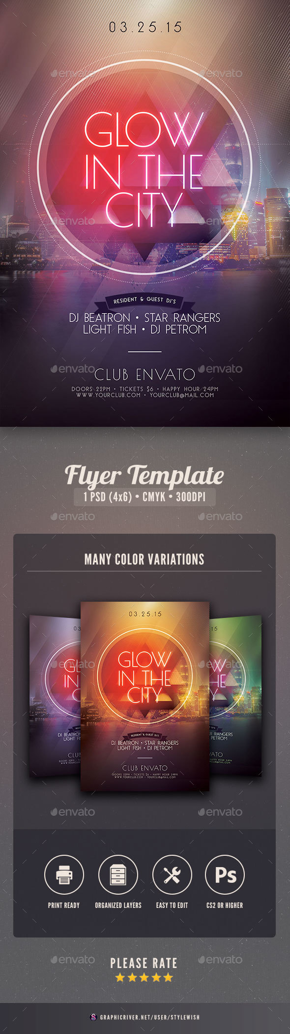 Glow In The City Flyer - Clubs & Parties Events