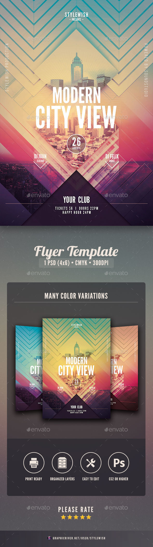 Modern City View Flyer - Concerts Events