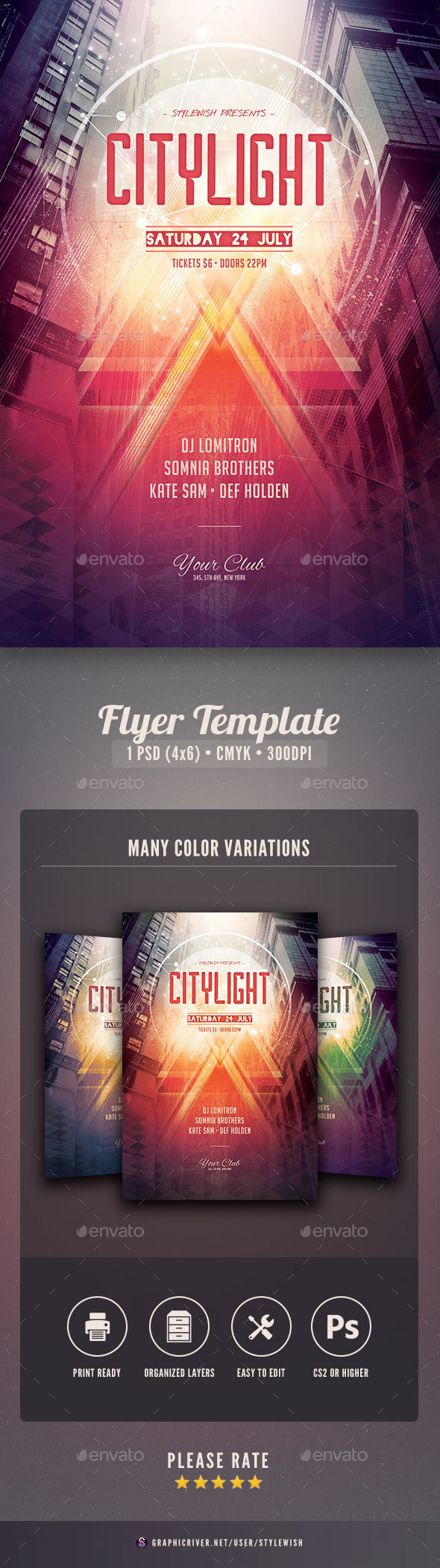 City Light Flyer - Clubs & Parties Events