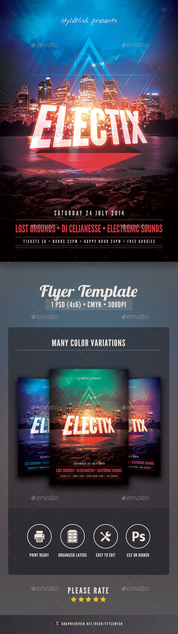 Electix Flyer - Clubs & Parties Events