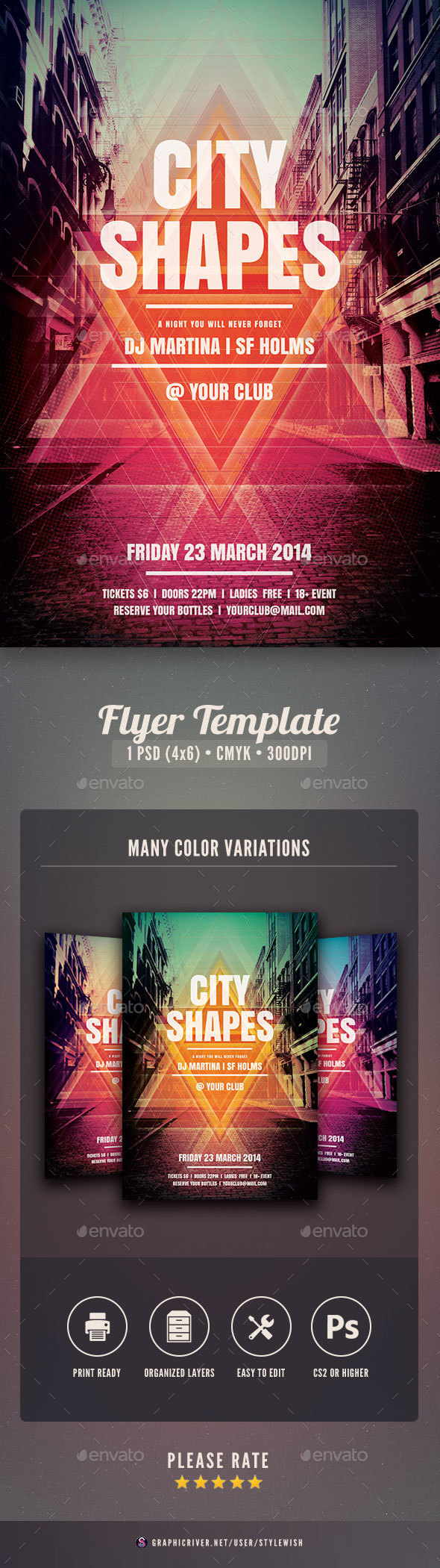 City Shapes Flyer - Clubs & Parties Events