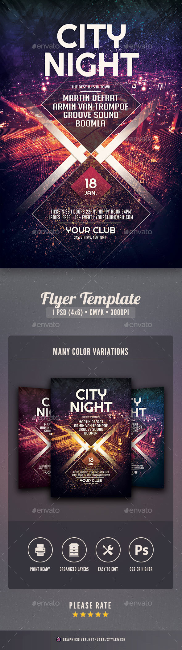 City Night Flyer - Clubs & Parties Events