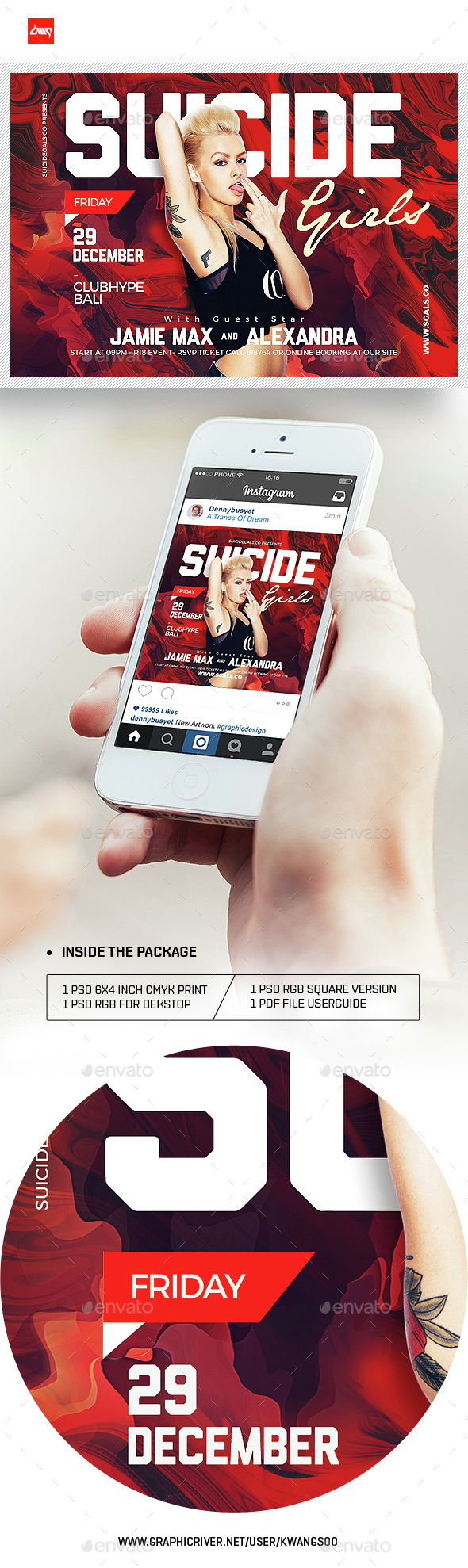 Suicide Girls Party Horizontal Flyer Template - Events Flyers