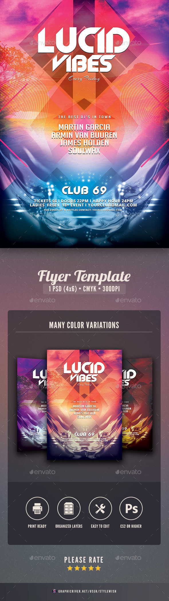Lucid Vibes Flyer - Clubs & Parties Events