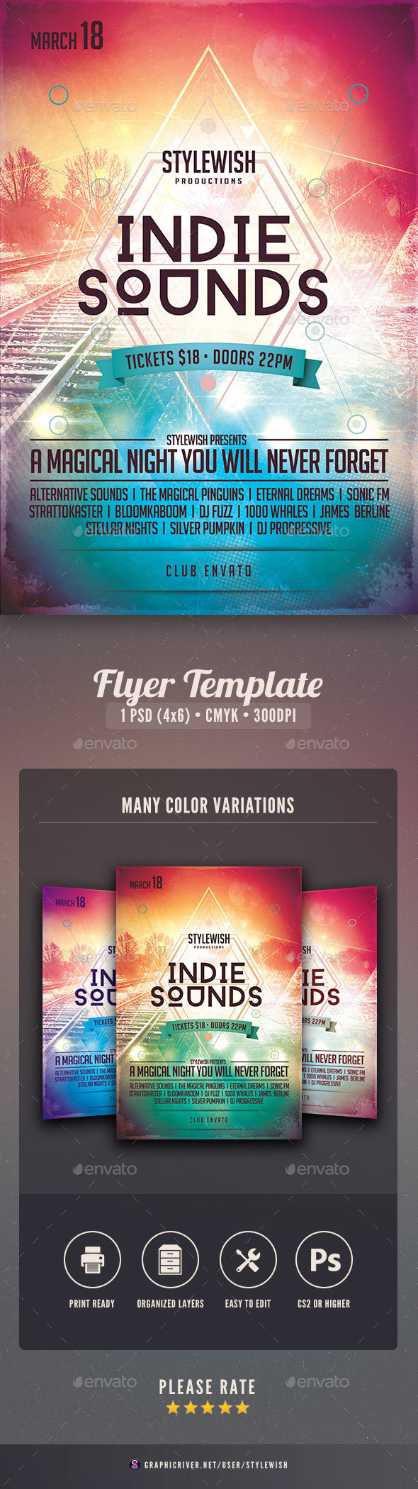 Indie Sounds Flyer - Concerts Events