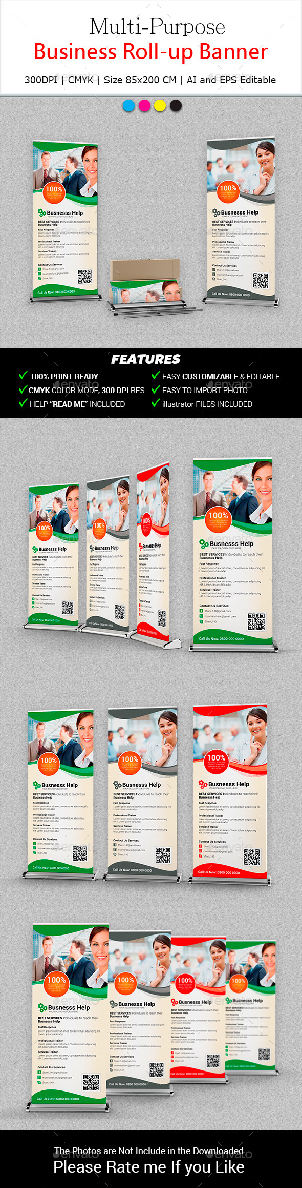 Multipurpose Business Roll-Up Banner - Signage Print Templates
