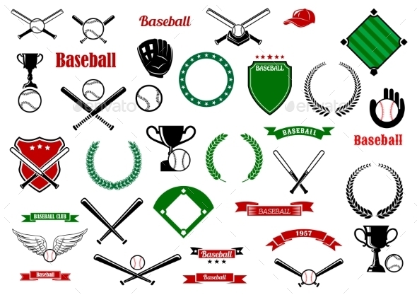 Baseball Game Sport Items And Designelements - Sports/Activity Conceptual