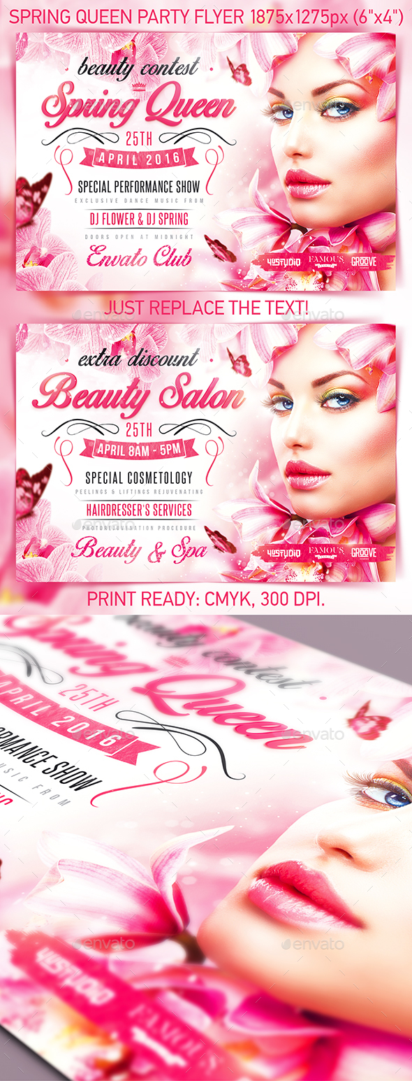 Spring Queen Party Flyer