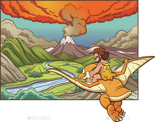 Cartoon Caveman - Landscapes Nature
