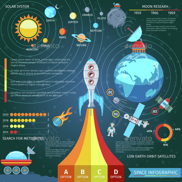 Colorful Space And Astronomy Infographics - Technology Conceptual