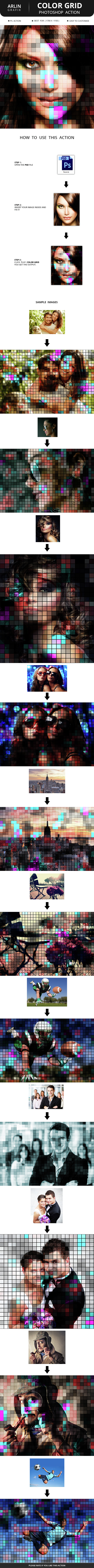 Color Grid Action - Photo Effects Actions