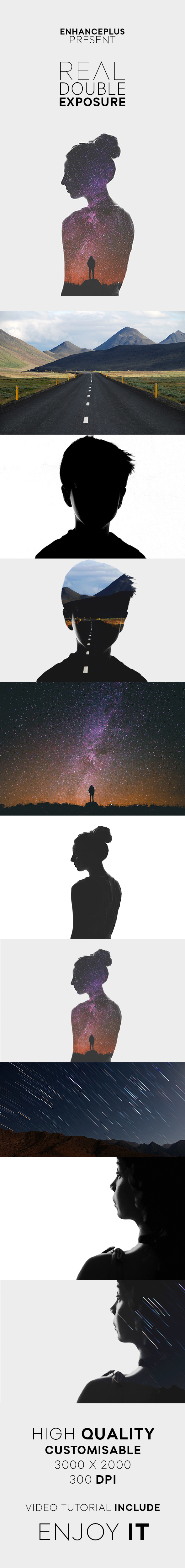 Real Double Exposure Action - Photo Effects Actions