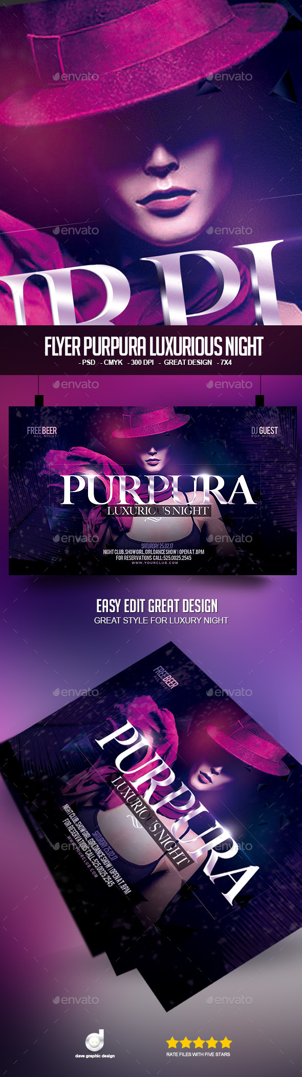 Flyer Purpura Luxurious Night - Clubs & Parties Events